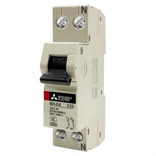 MCB MITSUBISHI 1P 25A 6kA ( BH-D6 )